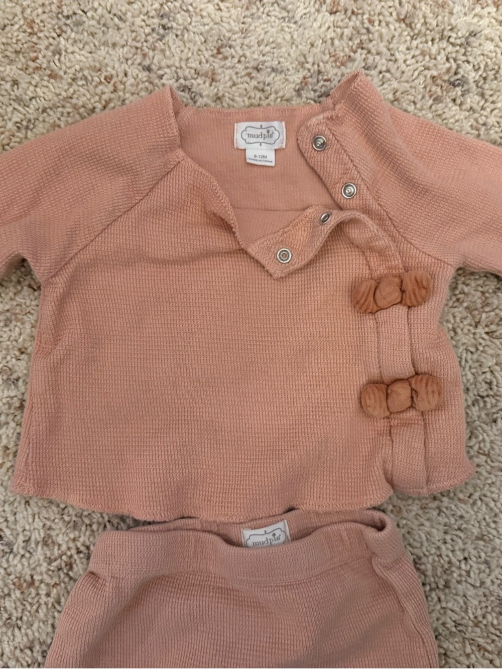 Mud Pie Knit 9-12 Month Outfit in Dusty Rose